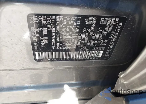 2025 Nissan Rogue Sv Fwd z USA, uszkodzony, nr VIN JN8BT3BA6SW007174